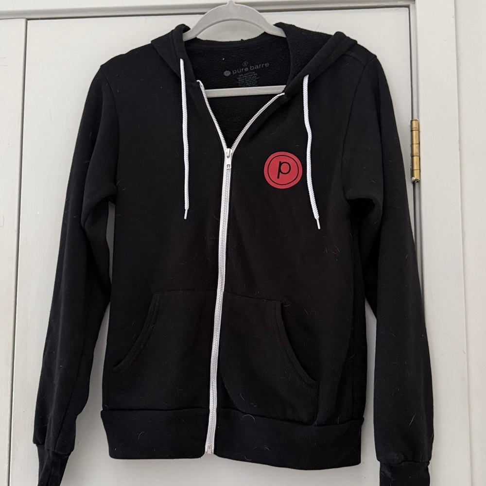 Barely worn Pure Barre “Pure Cheer” Zip Hoodie Black S